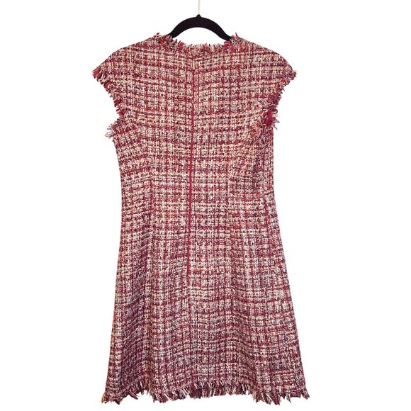 Kate Spade Textured Tweed A-Line Sheath Dress Size 4 Pink White Wisteria Garden - Picture 2 of 10